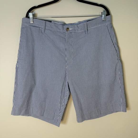NWT Polo Ralph Lauren Men’s Blue White Striped Shorts Size 35 Classic Preppy - Picture 1 of 10